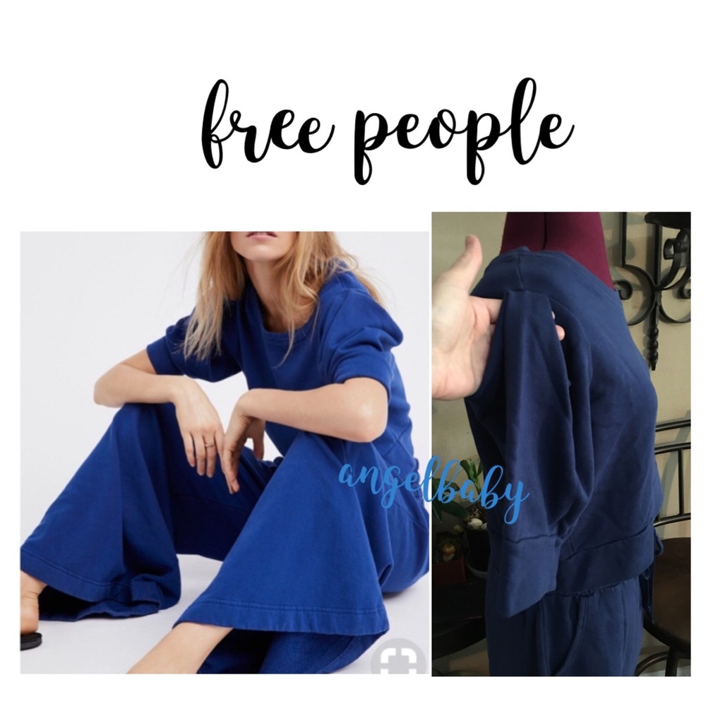 HP 💙 Free People Beach Wide Leg Pants and Crop Top Set in Navy! - Picture 14 of 16